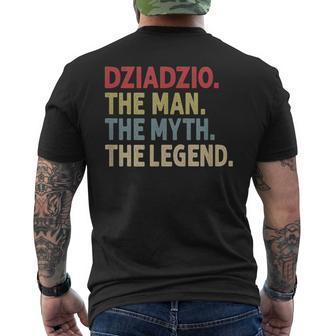 Dziadzio The Man The Myth The Legend Grandpa Fathers Day Gift For Mens Mens Back Print T-shirt - Seseable