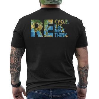 Earth Day 2023 Recycle Reuse Renew Rethink Men's Back Print T-shirt | Mazezy