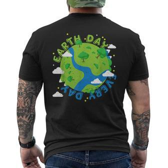 Earth Day Everyday Environmental Awareness March Men's Back Print T-shirt | Mazezy