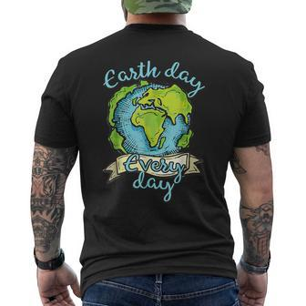 Earth Day Everyday Love Green Planet Men's Back Print T-shirt | Mazezy