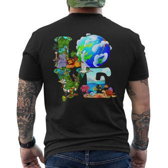 Earth Day Everyday Love Protect Our Planet Environmentalist Men's Back Print T-shirt | Mazezy