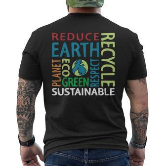 Earth Day Save Planet Rescue Animals Recycle Plastics Men's Back Print T-shirt | Mazezy