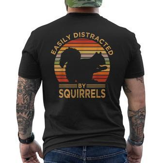 Easily Distracted By Squirrels Vintage Squirrel Men's T-shirt Back Print - Seseable