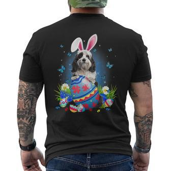 Easter Cute Tibetan Terrier Dog Lover Bunny Eggs Easter Men's Back Print T-shirt | Mazezy