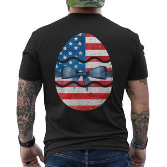 Easter Eggs Flag Of Usa Matching For Easter Lovers Men's Back Print T-shirt | Mazezy