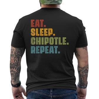 Eat Sleep Chipotle Repeat - Vintage Chipotle Lover Men's T-shirt Back Print - Seseable