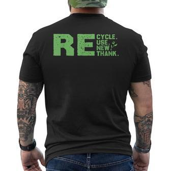 Eco-Friendly Recycle Reuse Renew Re-Think Men's Back Print T-shirt | Mazezy