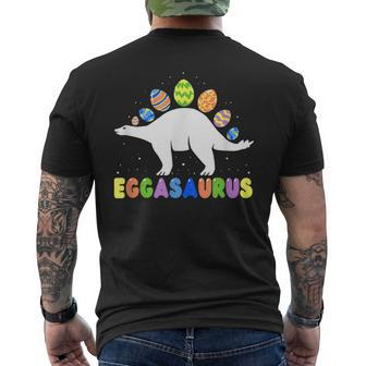 Eggasaurus Stegosaurus Easter Egg Dinosaur Easter Men's Back Print T-shirt | Mazezy