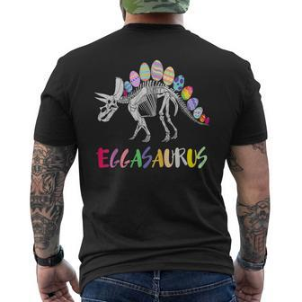 Eggasaurus Stegosaurus Egg Dinosaur Happy Easter Day Men's Back Print T-shirt | Mazezy