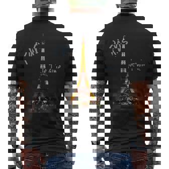 Eiffel Tower Paris Vintage I Love Paris France Men's Back Print T-shirt | Mazezy