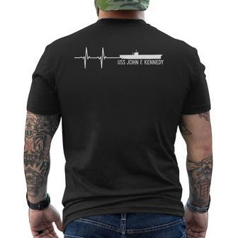 Ekg Heartbeat Uss John F Kennedy Cv-67 Aircraft Carrier Men's T-shirt Back Print - Seseable