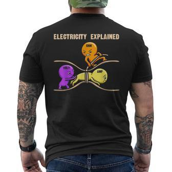 Electrical Diagram Electricity Explained Ohms Watts Mens Back Print T-shirt - Seseable
