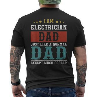 Electrician Dad Fathers Day Daddy Men's T-shirt Back Print - Seseable