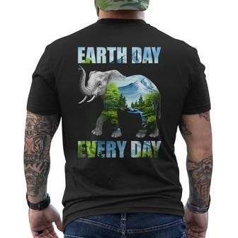 Elephant Earth Day Elephant Lover Men's Back Print T-shirt | Mazezy