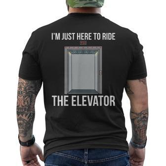 Elevator Mechanic Engineer Ride The Elevator Technician Mens Back Print T-shirt