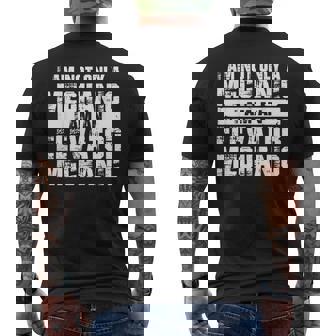 Elevator Mechanic Merch | Cute Awesome Gifts For Mechanics Mens Back Print T-shirt | Mazezy