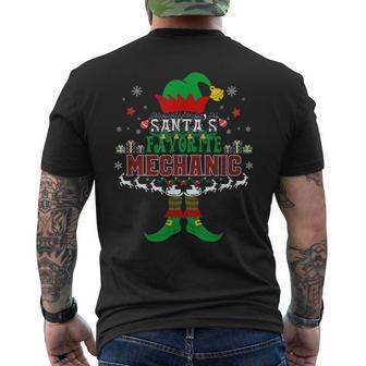 Elf Xmas Santas Favorite Mechanic Ugly Sweater Gift Mens Back Print T-shirt
