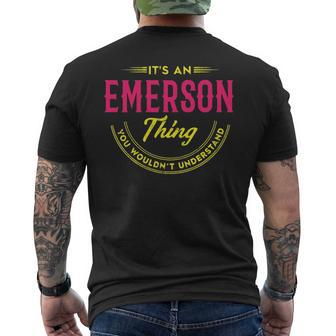 Emerson Shirt Personalized Name Gifts With Name Emerson Mens Back Print T-shirt - Seseable