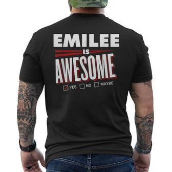 Emilee Is Awesome Family Friend Name Funny Gift Mens Back Print T-shirt - Seseable