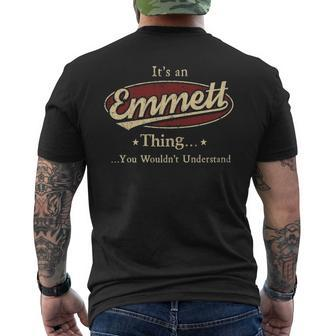 Emmet Personalized Name Gifts With Name Emmett Mens Back Print T-shirt - Seseable