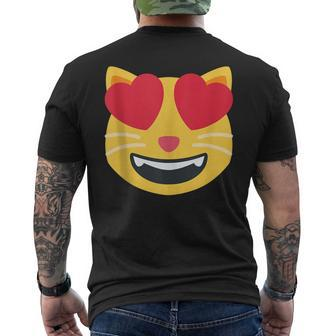 Emoticon Smiling Cat Face Men's Back Print T-shirt | Mazezy