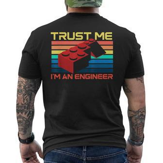 Engineer Master Builder Building Blocks Bricks Bricklayer Men's Back Print T-shirt | Mazezy