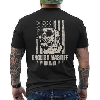 English Mastiff Dad Cool Vintage Retro Proud American Men's T-shirt Back Print - Seseable
