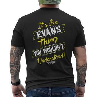 Evans Thing Family Name Reunion Surname Tree T Mens Back Print T-shirt - Seseable