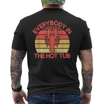 Everybody In The Hot Tub Crawfish Crayfish Eating Men's Back Print T-shirt | Mazezy