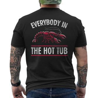 Everybody In The Hot Tub Crawfish Crayfish Eating Men's Back Print T-shirt | Mazezy