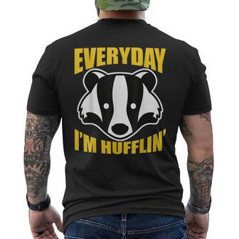 Everyday Im Huffling Huffle Cute Honey Badger Animal Men's Back Print T-shirt | Mazezy
