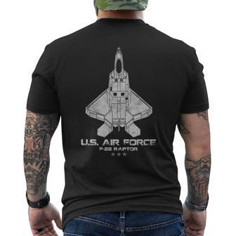 F-22 Raptor Fighter Jet F22 Military Aviation Pilot Veteran Men's T-shirt Back Print - Seseable