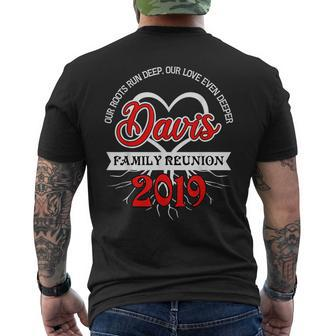 Family Reunion Picnic Roots Davis Last Name Mens Back Print T-shirt - Seseable