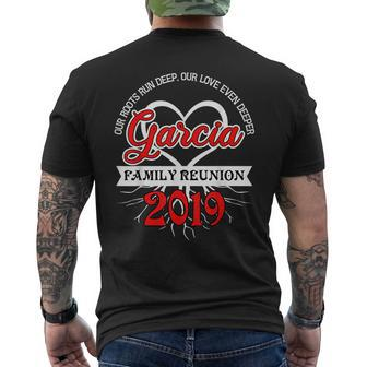 Family Reunion Picnic Roots Garcia Last Name Mens Back Print T-shirt - Seseable