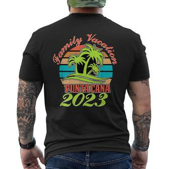 Family Summer Vacation 2023 Punta Cana Dominican Republic Mens Back Print T-shirt | Mazezy
