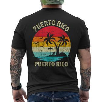 Family Vacation Vintage Retro Puerto Rico San Juan Beach Men's Back Print T-shirt | Mazezy