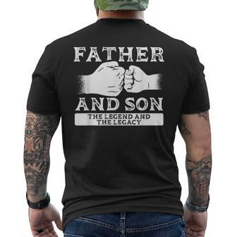 Father And Son The Legend And The Legacy Paternal Bond Mens Back Print T-shirt - Seseable
