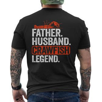 Mens Father Husband Crawfish Legend Crawdaddy Crayfish Crawfish Men's Back Print T-shirt | Mazezy