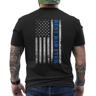 Fathers Day Best Dad Ever With Us American Flag Fathersday Mens Back Print T-shirt - Seseable
