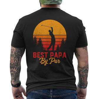 Mens Fathers Day Best Papa By Par Golf Love Men's Back Print T-shirt | Mazezy CA