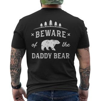Mens Fathers Day Beware Daddy Bear Trees T Dads Men's T-shirt Back Print - Seseable
