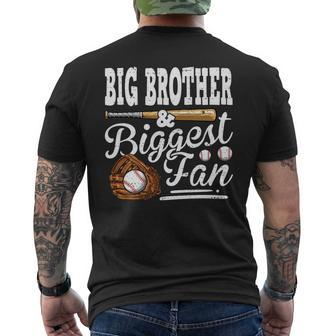 Fathers Day Big Brother And Biggest Fan Baseball Men's T-shirt Back Print - Thegiftio UK
