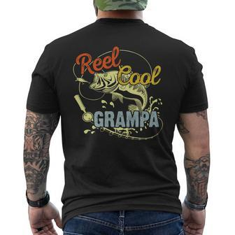 Fathers Day Fisherman Reel Cool Grampa Fishing Lover Men's T-shirt Back Print - Thegiftio UK