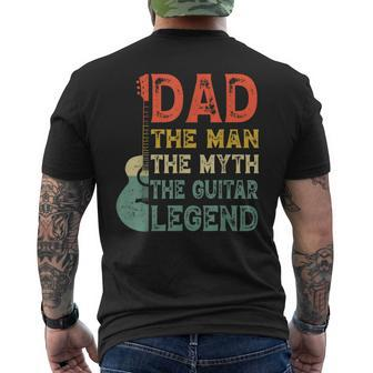 Fathers Day Gift Dad The Man Myth Guitar Legend Guitarist Gift For Mens Mens Back Print T-shirt - Seseable