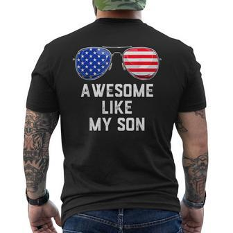 Fathers Day Gift Funny Dad Awesome Like My Son Mens Back Print T-shirt - Seseable