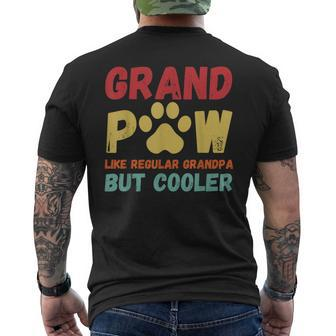 Fathers Day Grandpaw Like Regular Grandpa But Cooler Men's Back Print T-shirt | Mazezy
