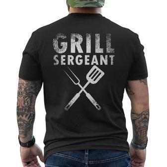 Fathers Day Grill Sergeant Grilling Dad Vintage V2 Men's T-shirt Back Print - Seseable