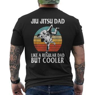 Mens Father’S Day Jiu Jitsu Dad Training Father Vintage Men's T-shirt Back Print - Seseable