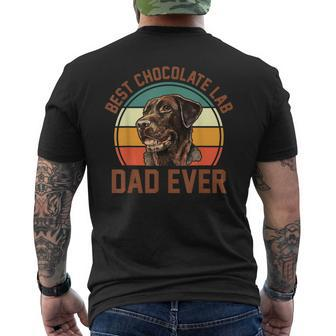 Fathers Day | Dog Lover Daddy | Best Chocolate Lab Dad Ever Mens Back Print T-shirt - Seseable