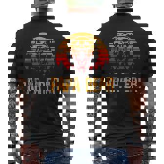 Fathers Day Papa Grandpa Distressed Papa Bear Sunset Gift For Mens Mens Back Print T-shirt | Mazezy